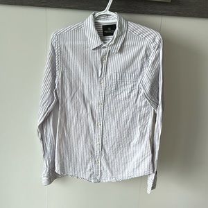 Men’s Scotch & Soda Striped Soft Oxford Cotton Button-Down Casual Shirt - Medium